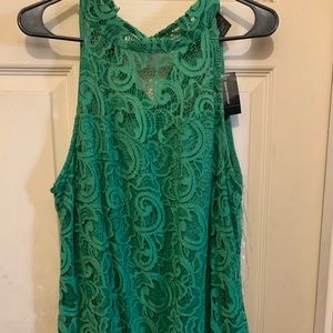 Green lace halter style top
